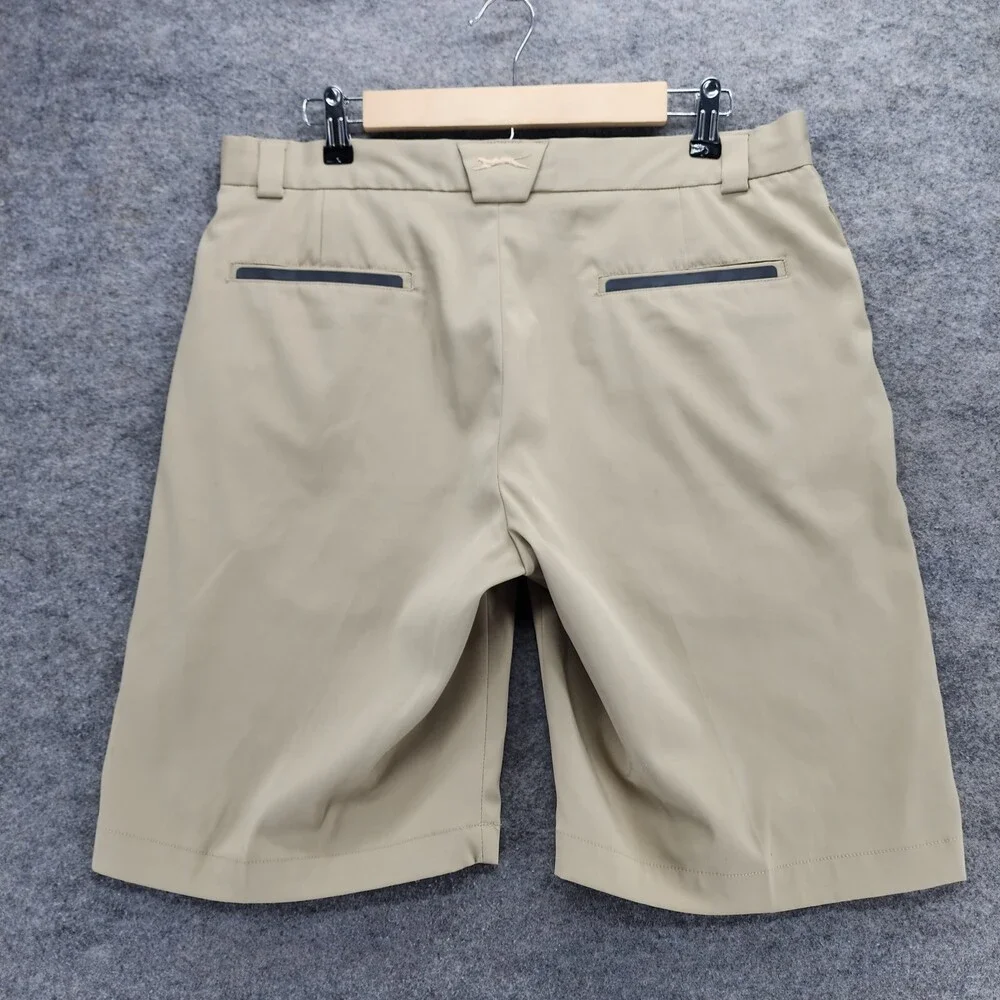 Slazenger Golf Shorts Mens 34 Khaki Chino Mid Rise